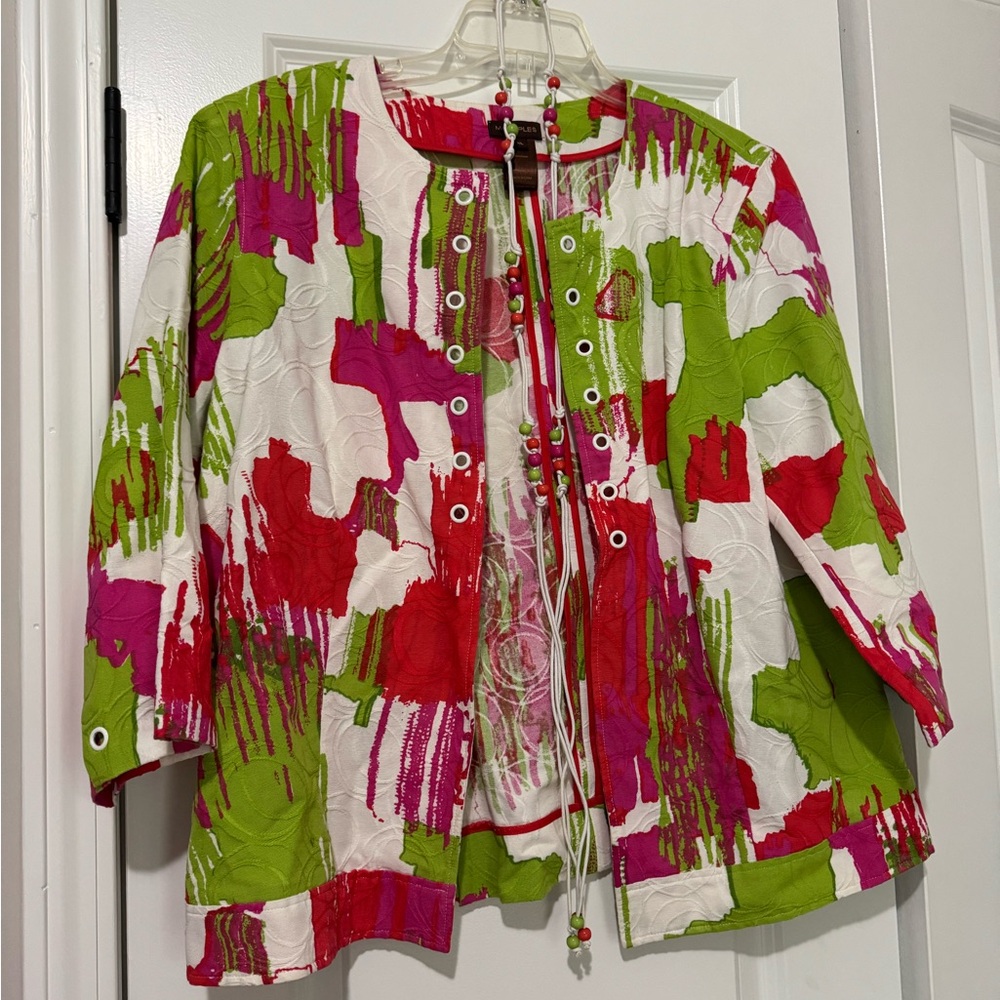 Multiples Women’s Colorful Blazer Jacket,‎ size XL